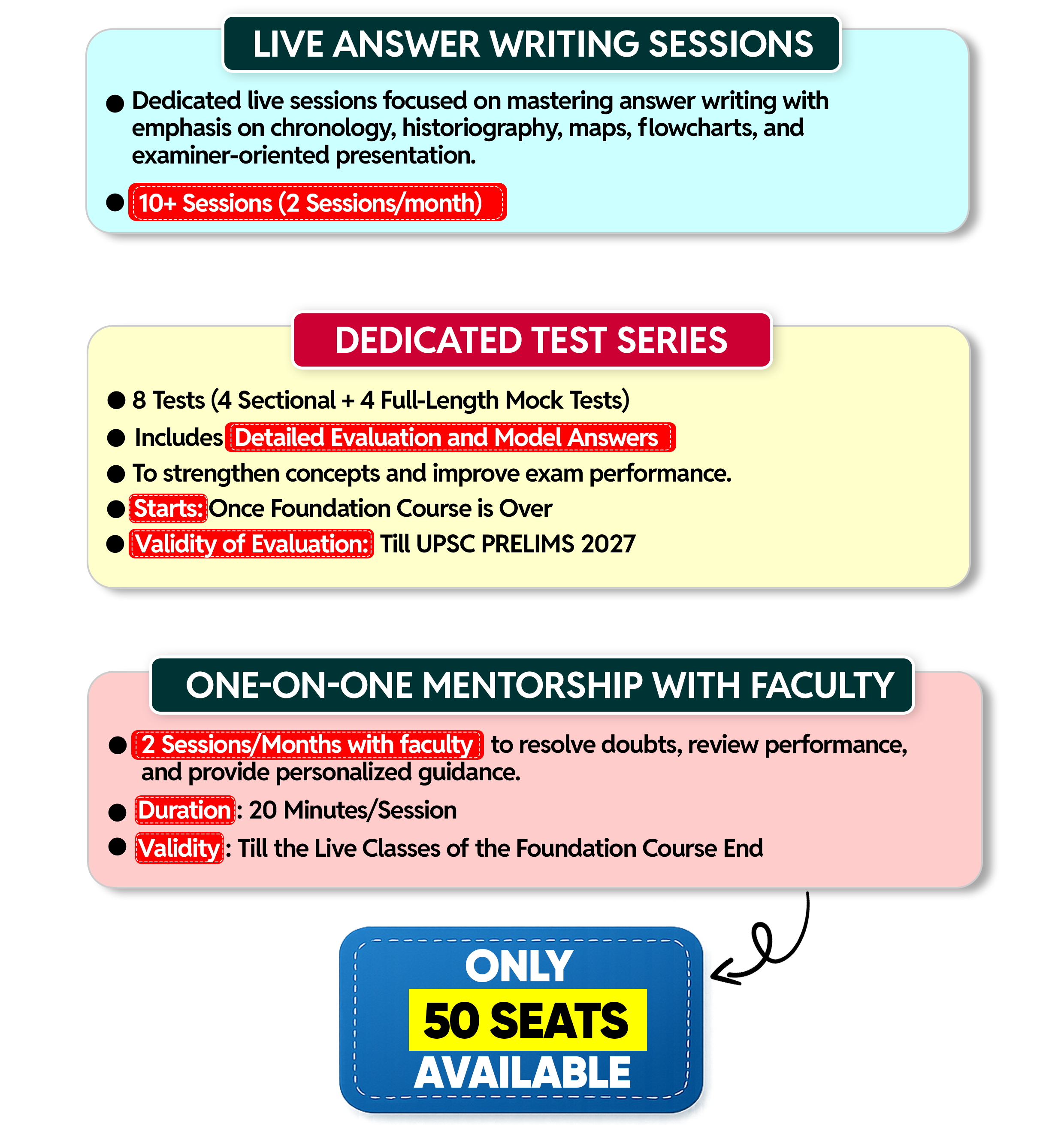 History Foundation Features — Answer Writing, Test Series, Mentorship