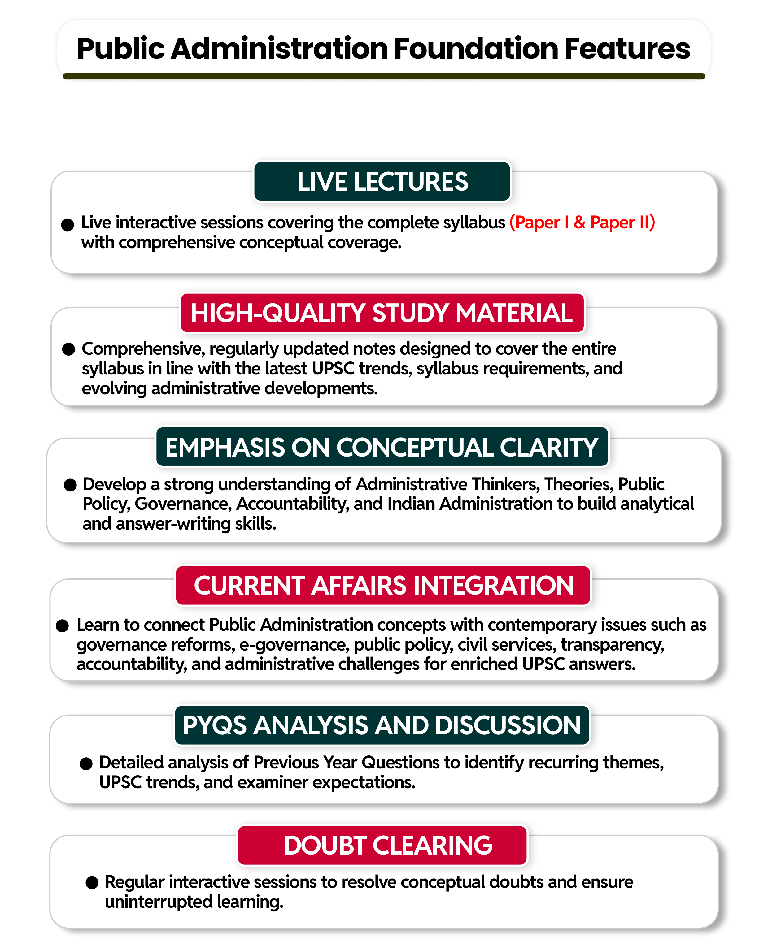 Public Administration Foundation Features